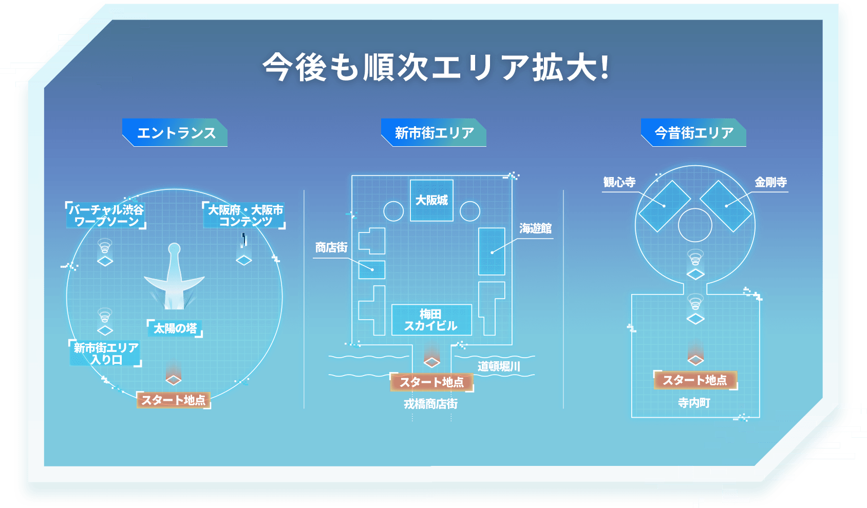 バーチャル大阪 エリアマップ